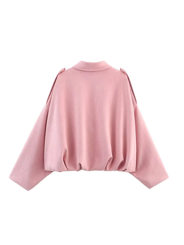 Women Suede Bomber Jacket
