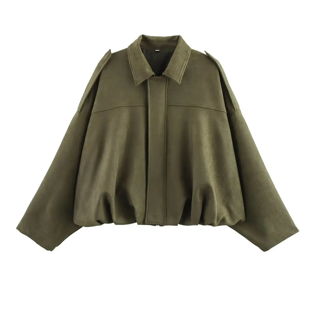 Women Suede Bomber Jacket