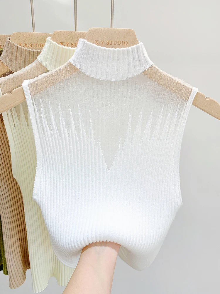Mesh Knitted Top Women