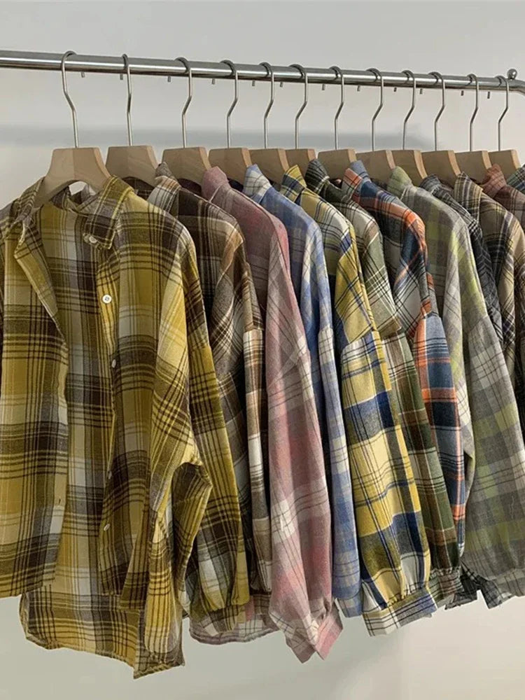 Plaid Shirt Women Autumn