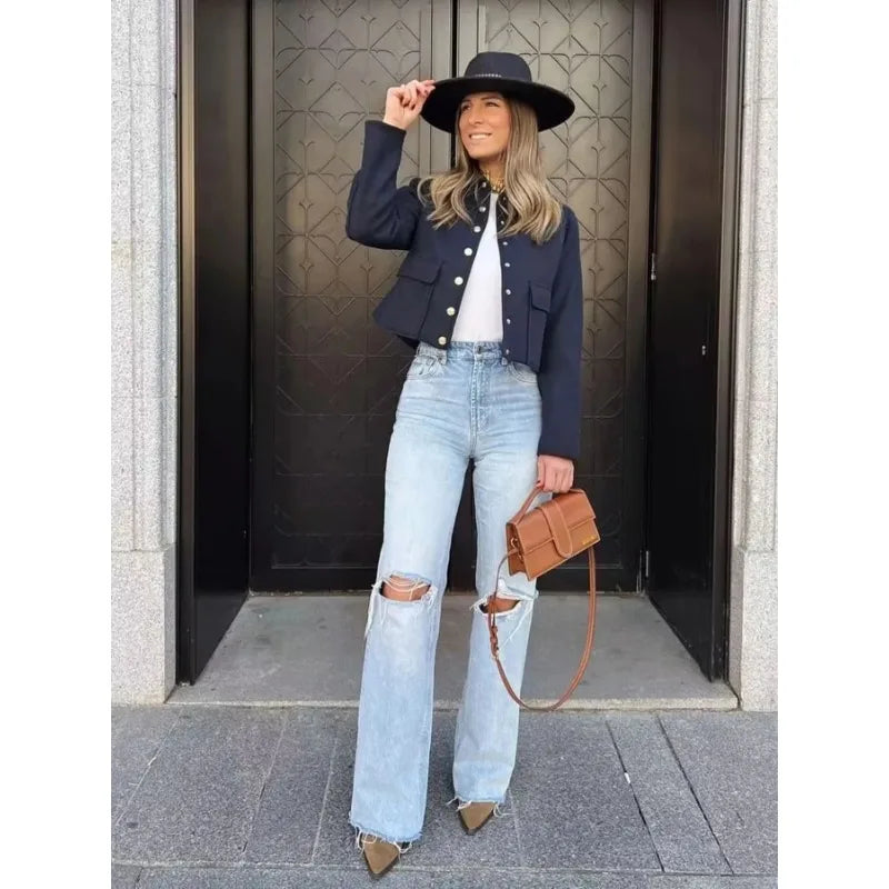 Women's Aviator Black Jacket