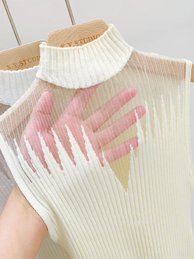 Mesh Knitted Top Women