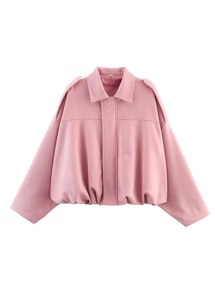 Women Suede Bomber Jacket
